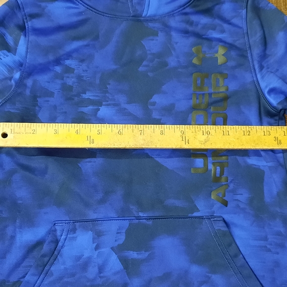 Blue Under Armour Loose ColdGear Boys sz YSM Sweatshirt w/hoodie - Picture 8 of 9